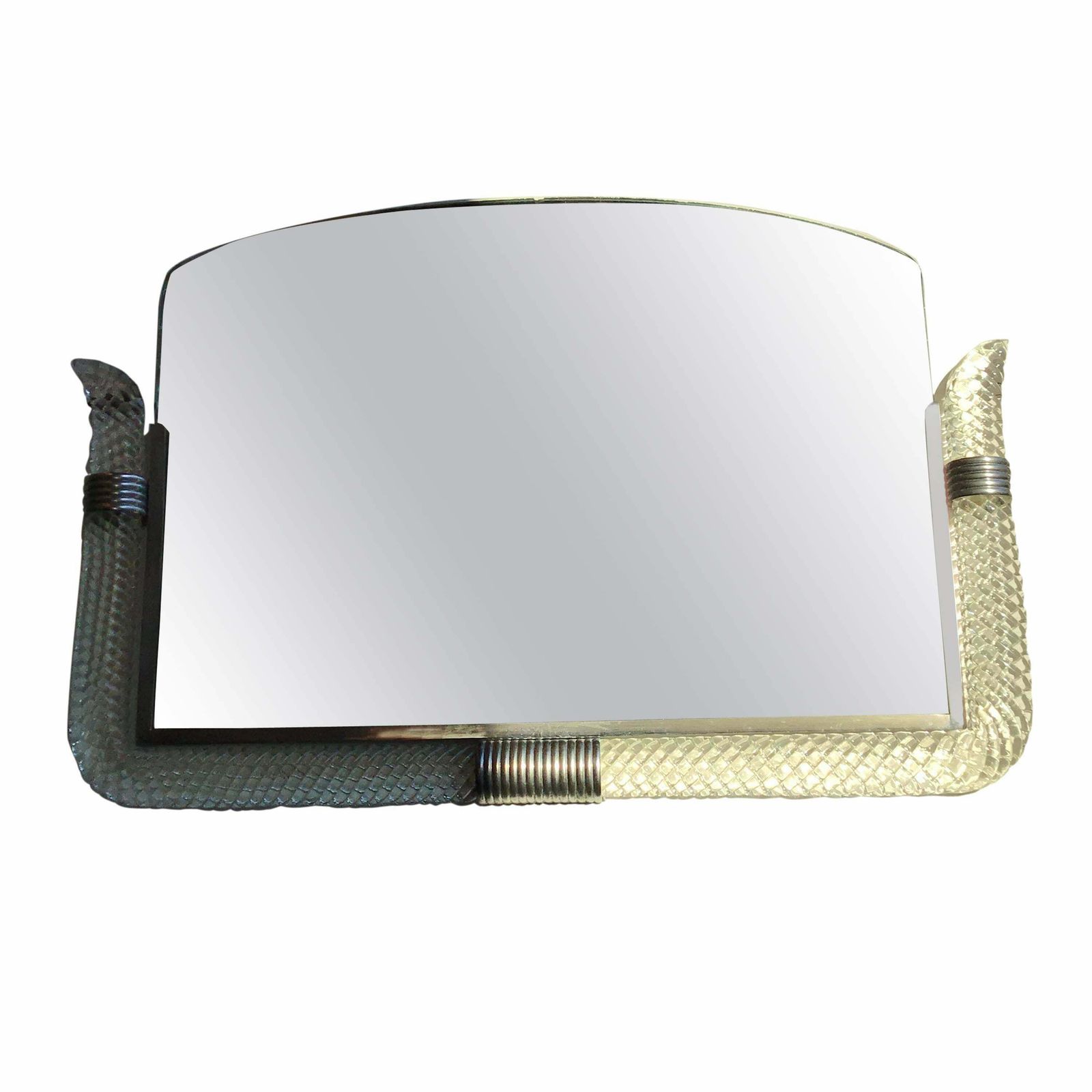 Venini Mirror 1940 Murano Glass Metal Crome, Italy