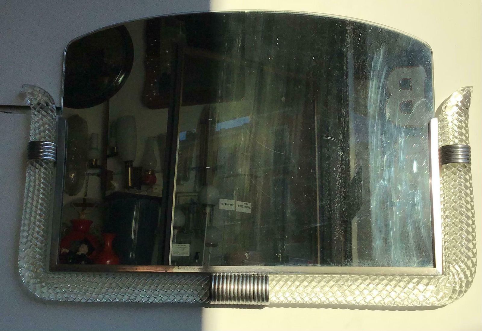 photo buy Venini Mirror 1940 Murano Glass Metal Crome, Italy