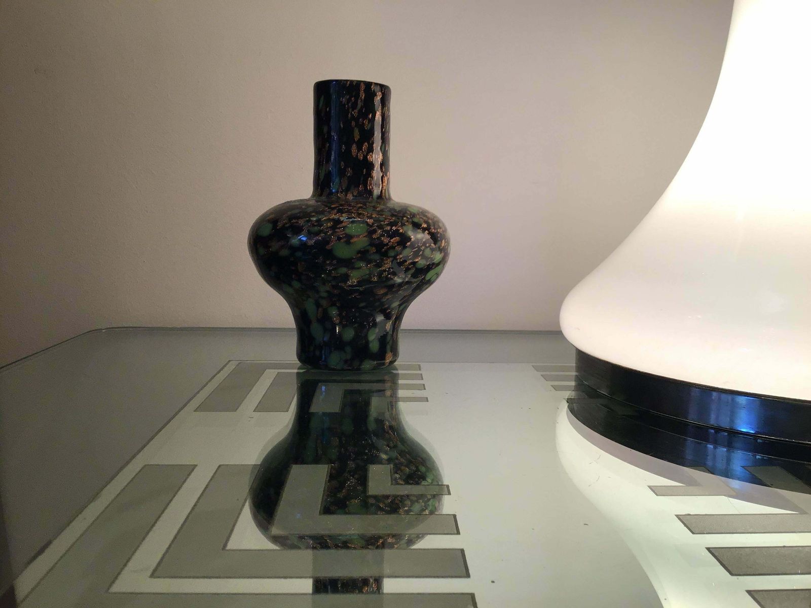 Fratelli Toso Vase Murano Glass Avventurine 1955 Italy photo for sale