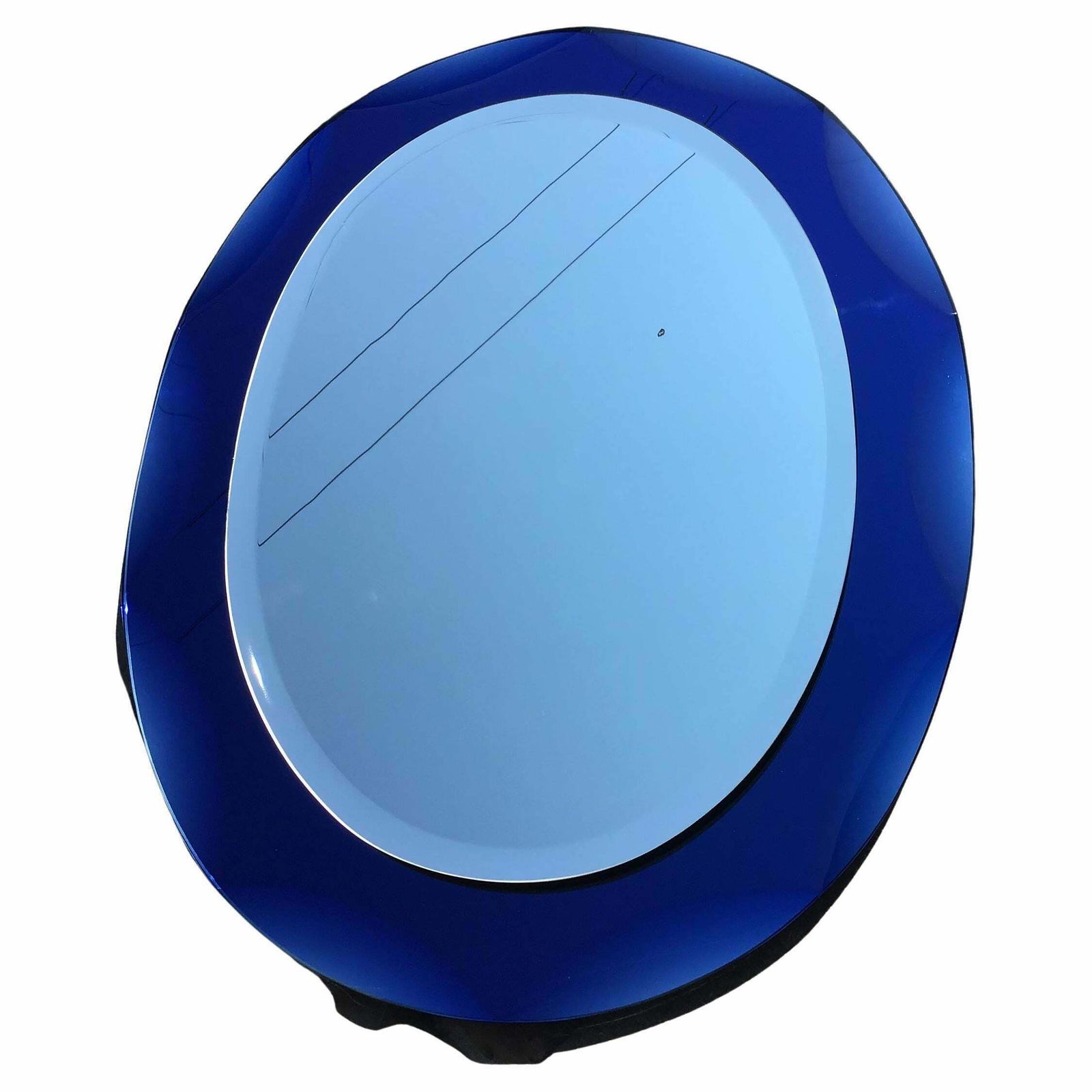Cristal Arte Mirror Metal Crome Wood Mirrored Glass 1970 Italy