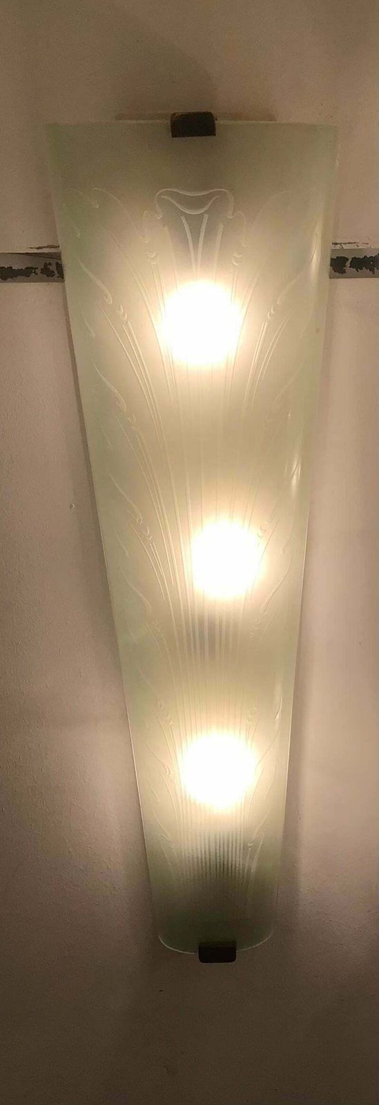 Fontana Arte Sconce Brass Wood Glass, 1930, Italy photo for sale