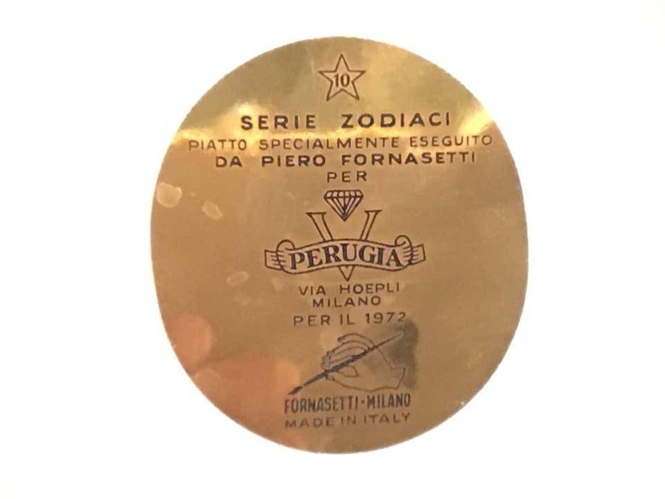 Piero Fornasetti Plate Libra Zodiac Sign Porcelain 1972, Italy photo furniture