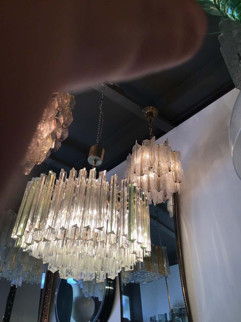 Venini Toni Zuccheri Chandelier Murano Glass Brass 1950 Italy photo 3616.0