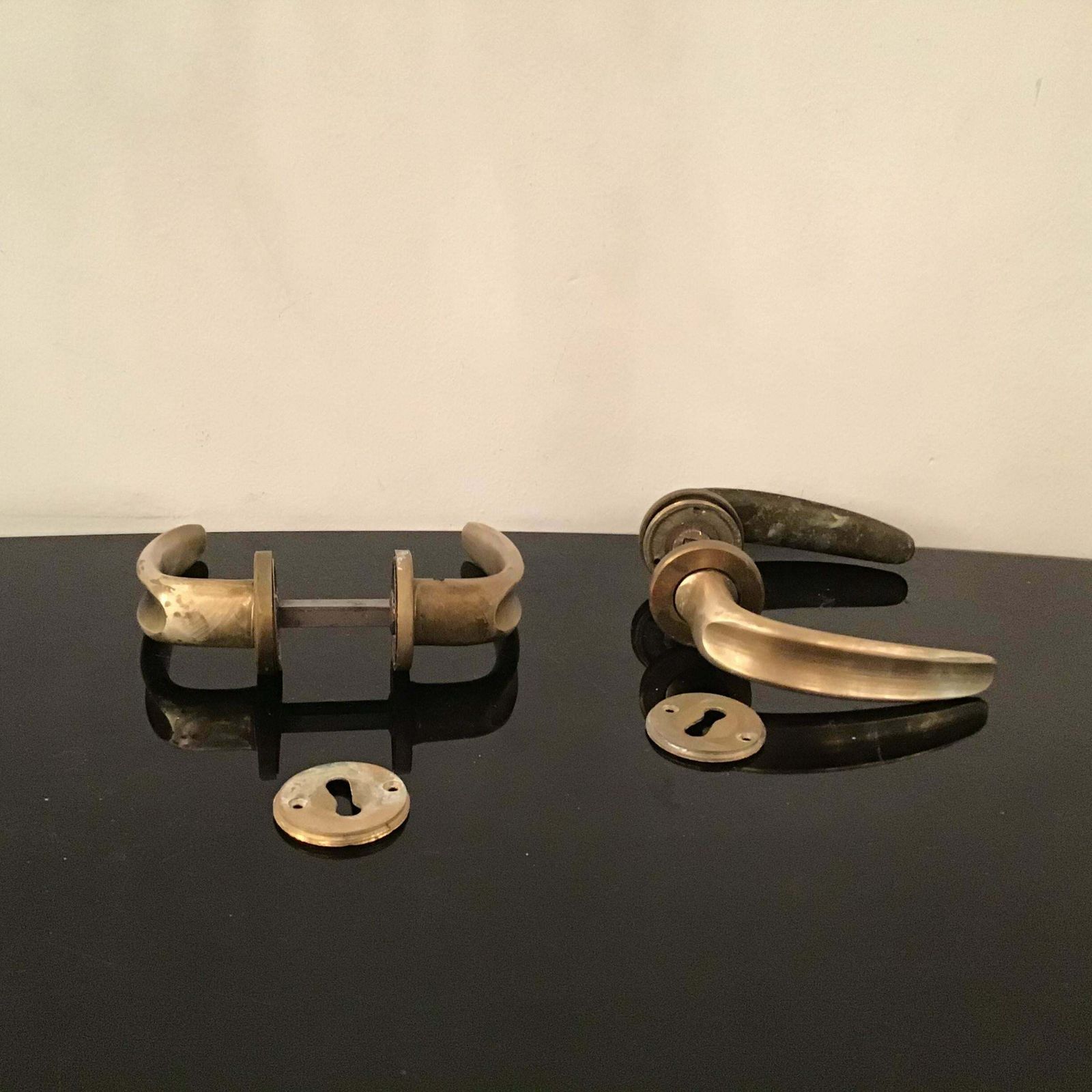Handles N 12 Pair, Osvaldo Borsani Brass Iron 1950 Italy photo for sale
