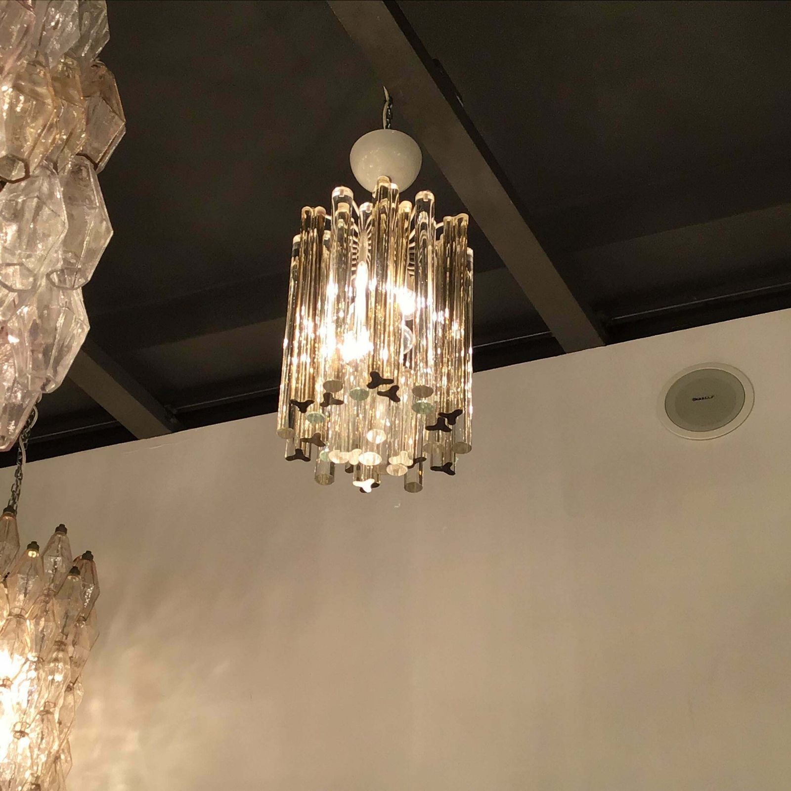 Venini Chandelier Rare Murano Glass 1955 Iron Metal Italy photo vintage