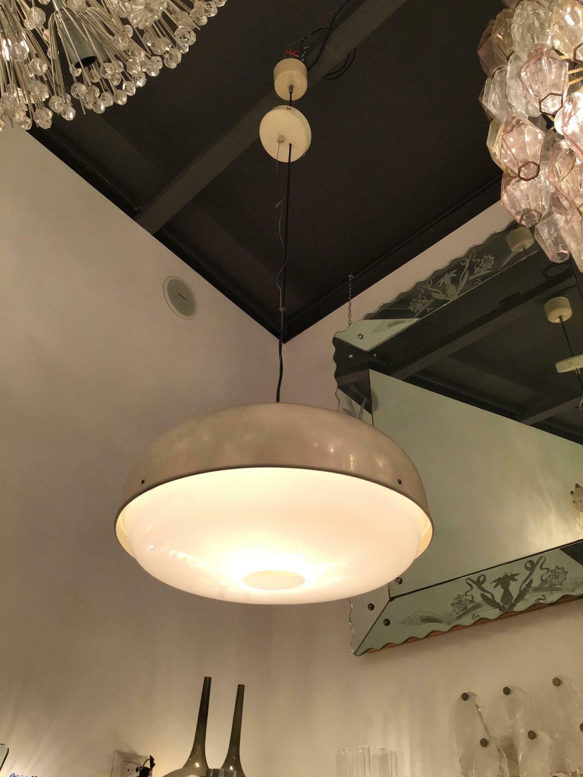 Stilnovo Style Chandelier Metal Plexiglas Brass Height Adjustable, 1960, Italy photo Lighting