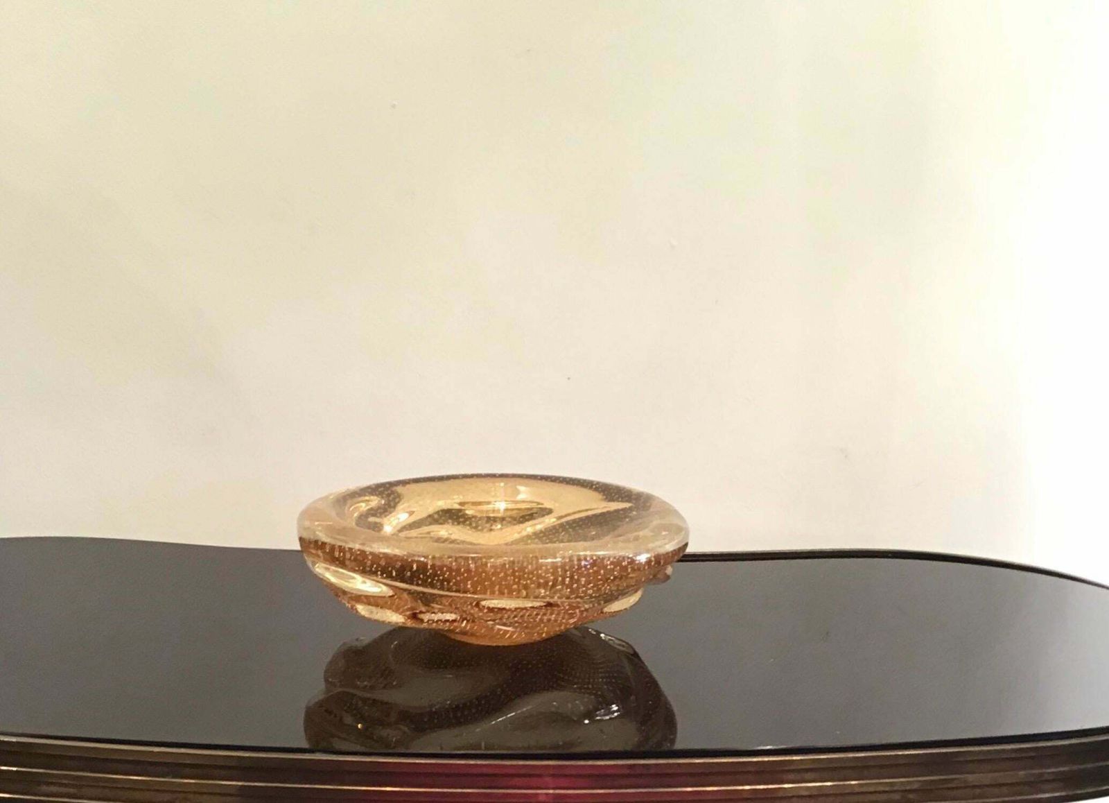 Venini Centerpiece/Pocket Emptier Murano Glass Gold, 1950, Italy photo Home Decor