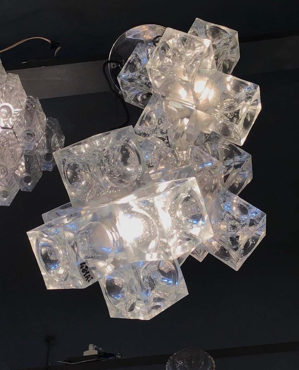 Mazzega Chandelier “Cube” Murano Glass 1965 Italy photo 2531.0