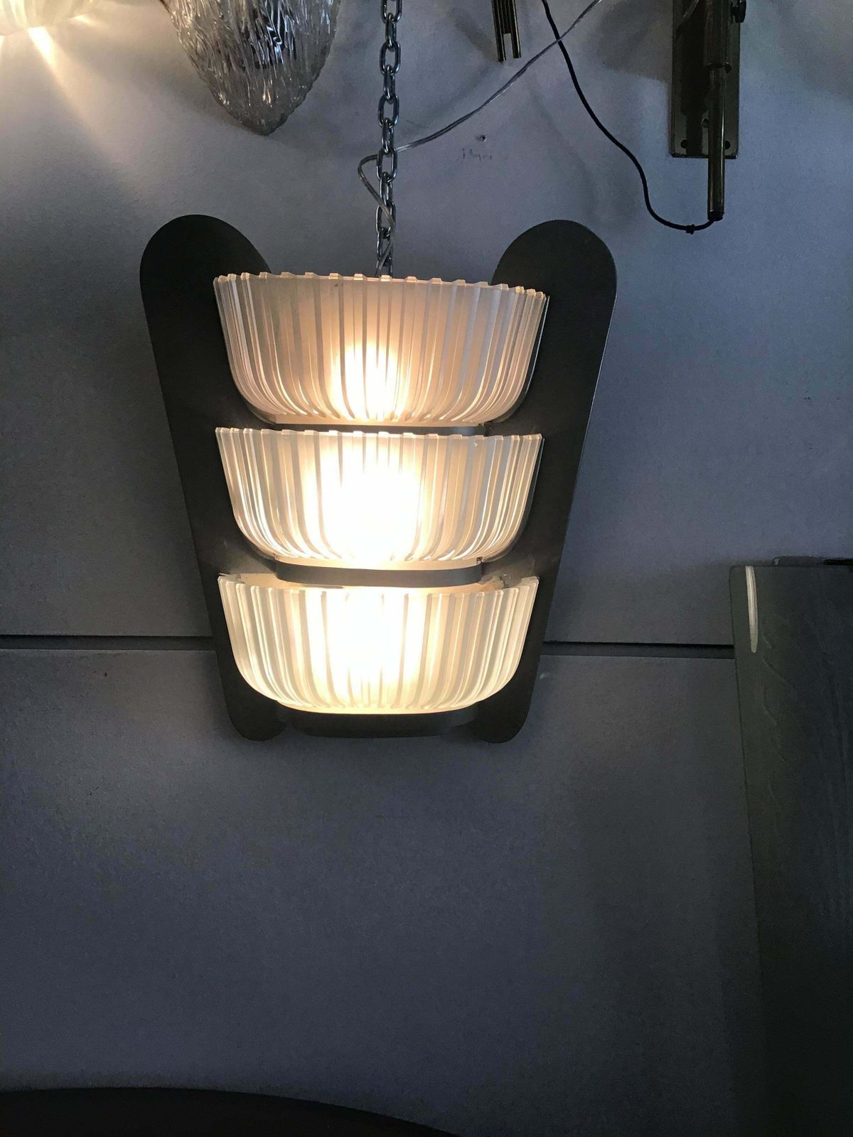 Seguso Applique 1930 Glass Metal Crome, Italy photo Lighting