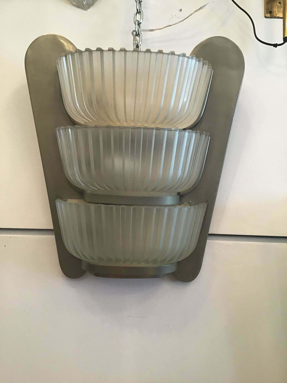 4520.0 Seguso Applique 1930 Glass Metal Crome, Italy photo
