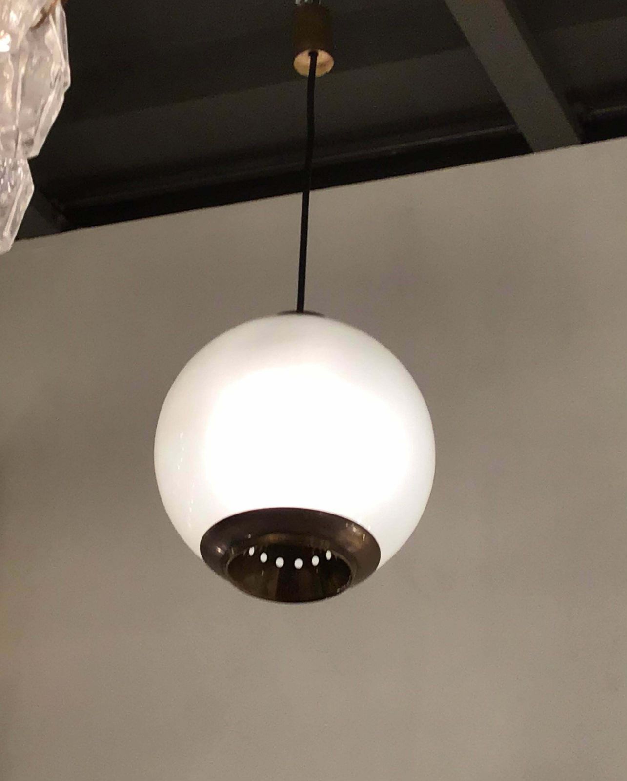 Azucena Luigi Caccia Dominioni Chandelier Brass Glass, 1950, Italy photo vintage