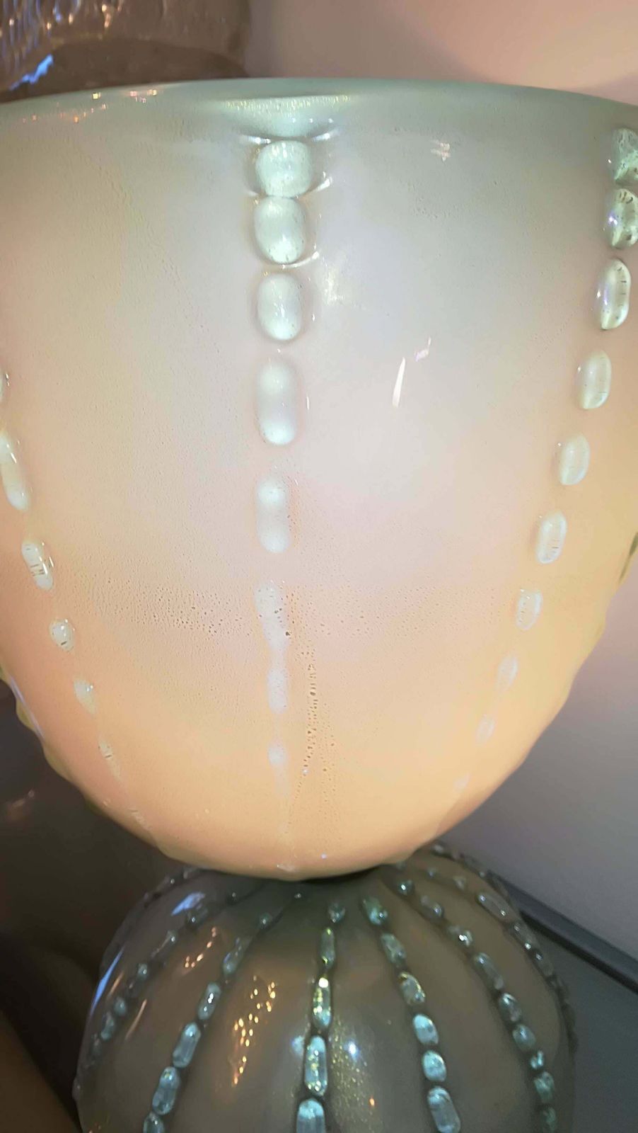 Table Lamp 1950 Colour Green, Gold, Colour Green Iridescent, Glass photo buy