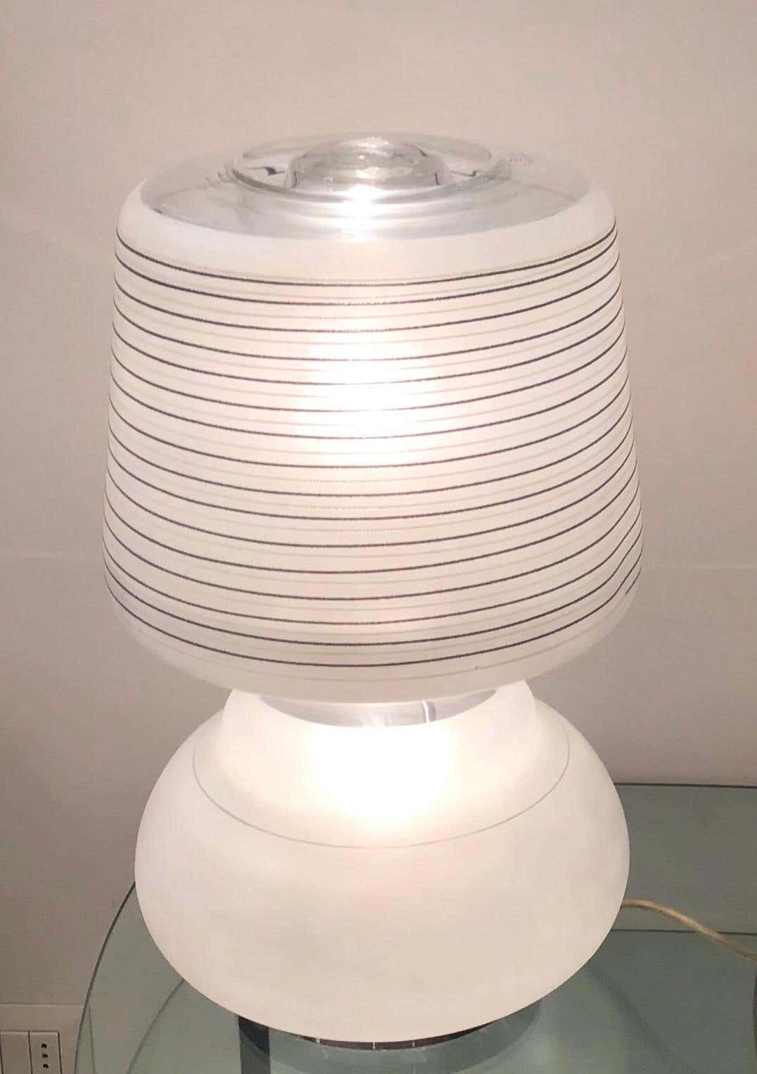 Cristal Arte Table Lamp Glass Metal, 1970, Italy photo for sale