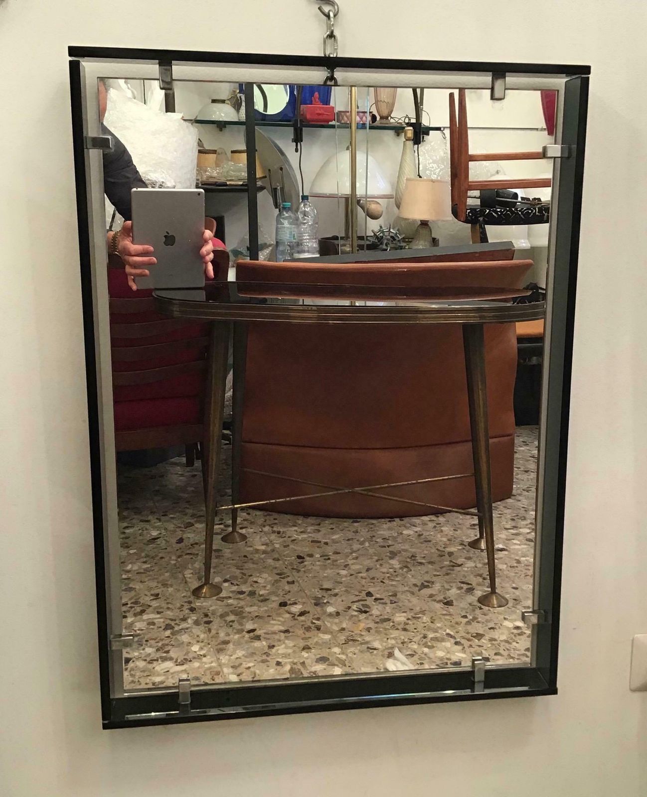 Fontana Arte Mirror “2014” Glass Crome Metal, 1960, Italy photo 6329.0