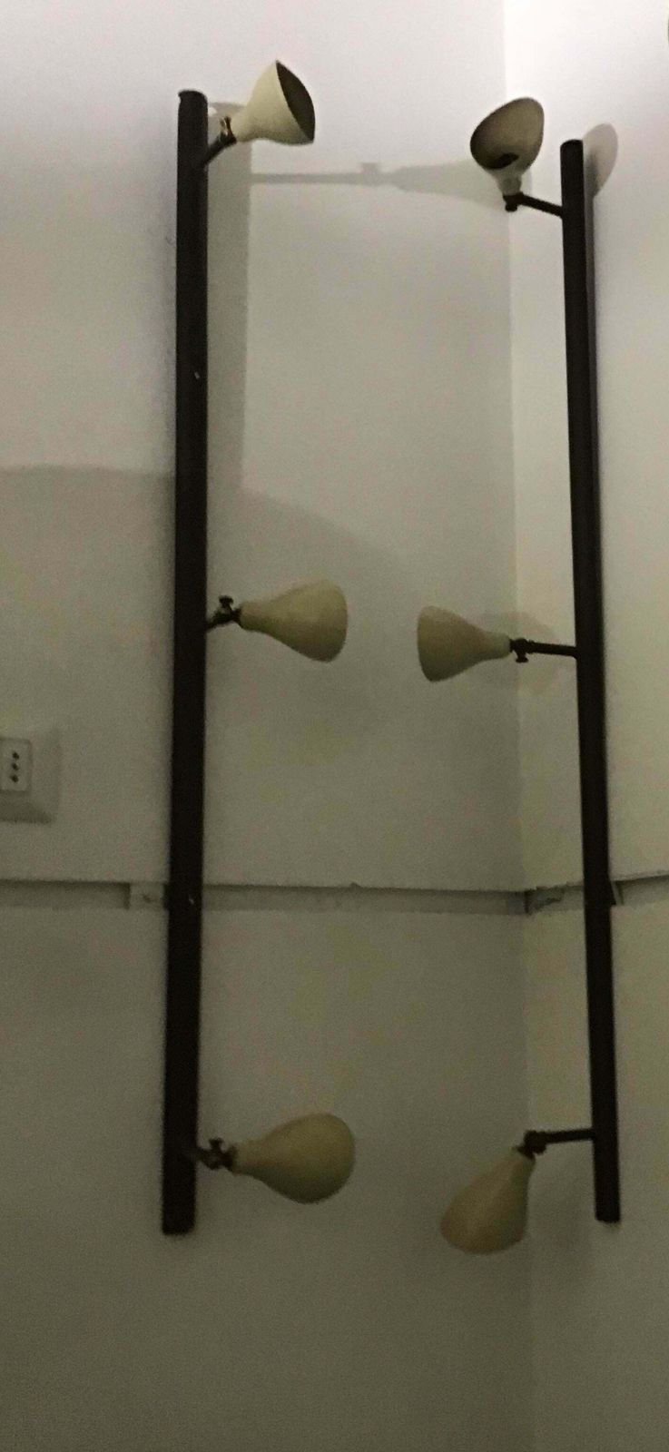 Arteluce Gino Sarfatti Brass And Painted Metal Wall Light Cream Colour, 1950 photo vintage
