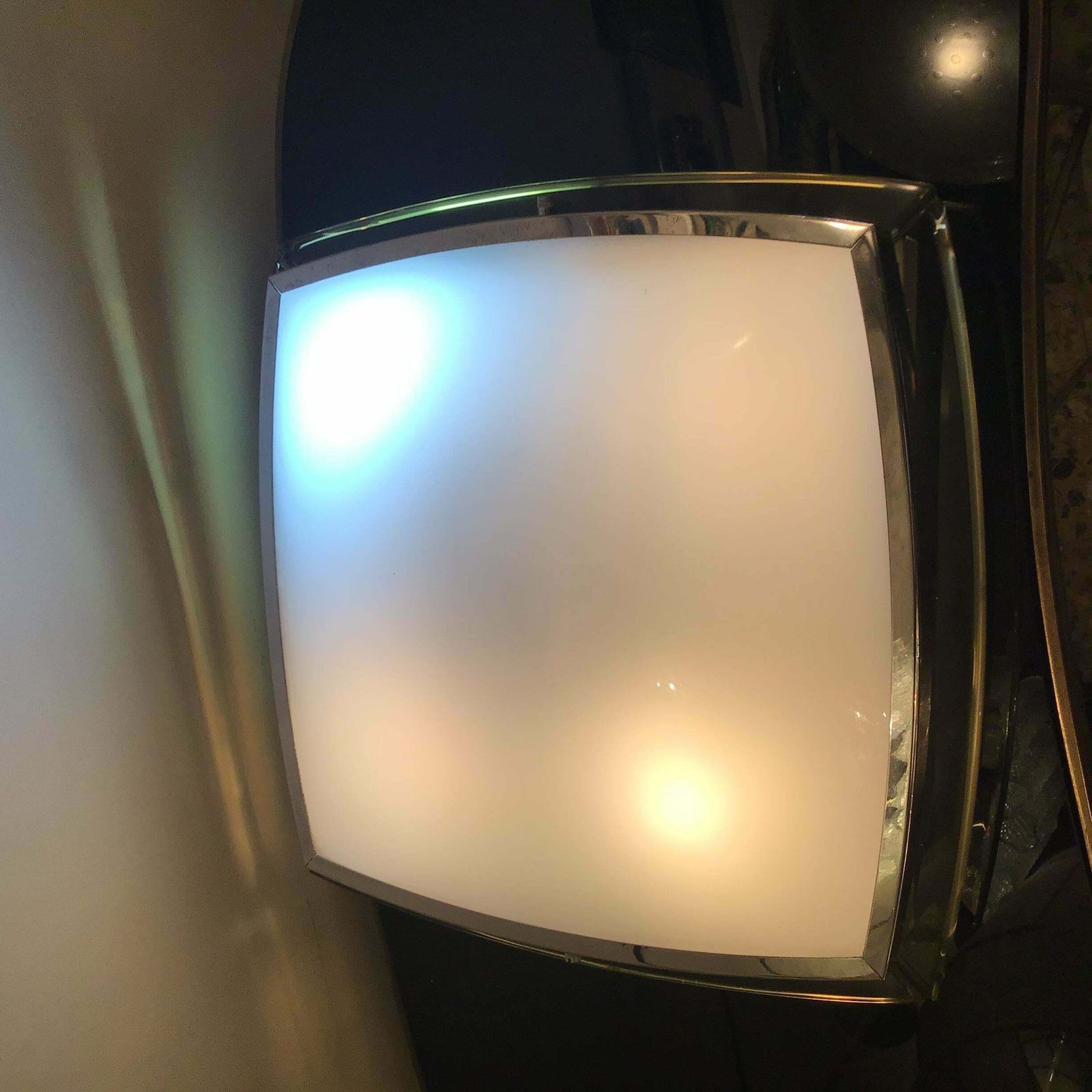 Fontana Arte Ceilling Light Glass Metal Crome 1955 Italy photo 2261.0