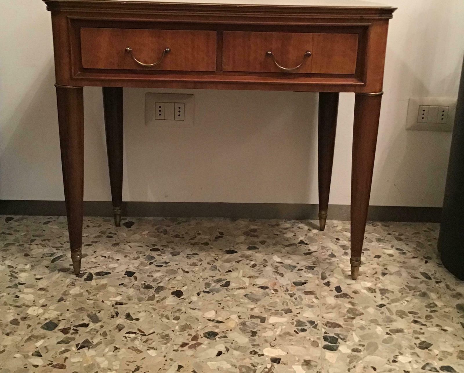 Paolo Buffa Bedside Tables Wood Brass 1940 Italy photo Furniture