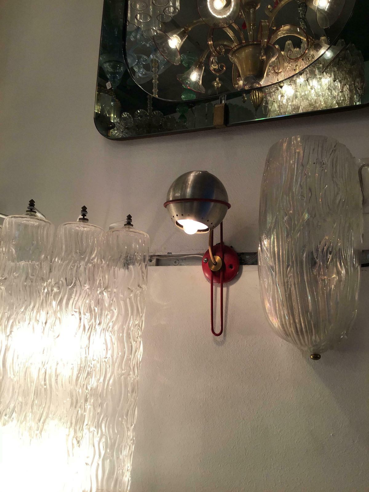 Gino Sarfatti “Stile” Sconces Metal Chrome Metal Lacquered, 1950, Italy photo Lighting