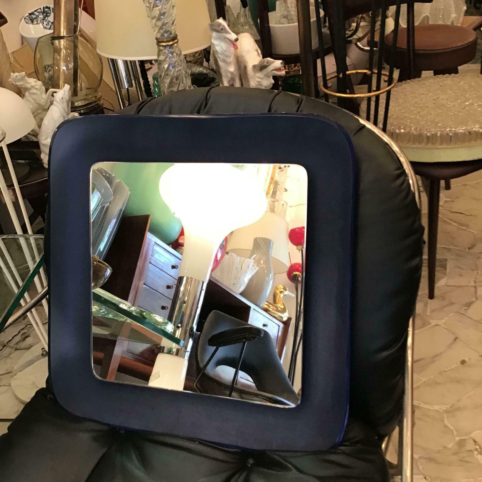 Fontana Arte Blu Wall Mirror Glass Iron 1965 Italy photo 5425.0