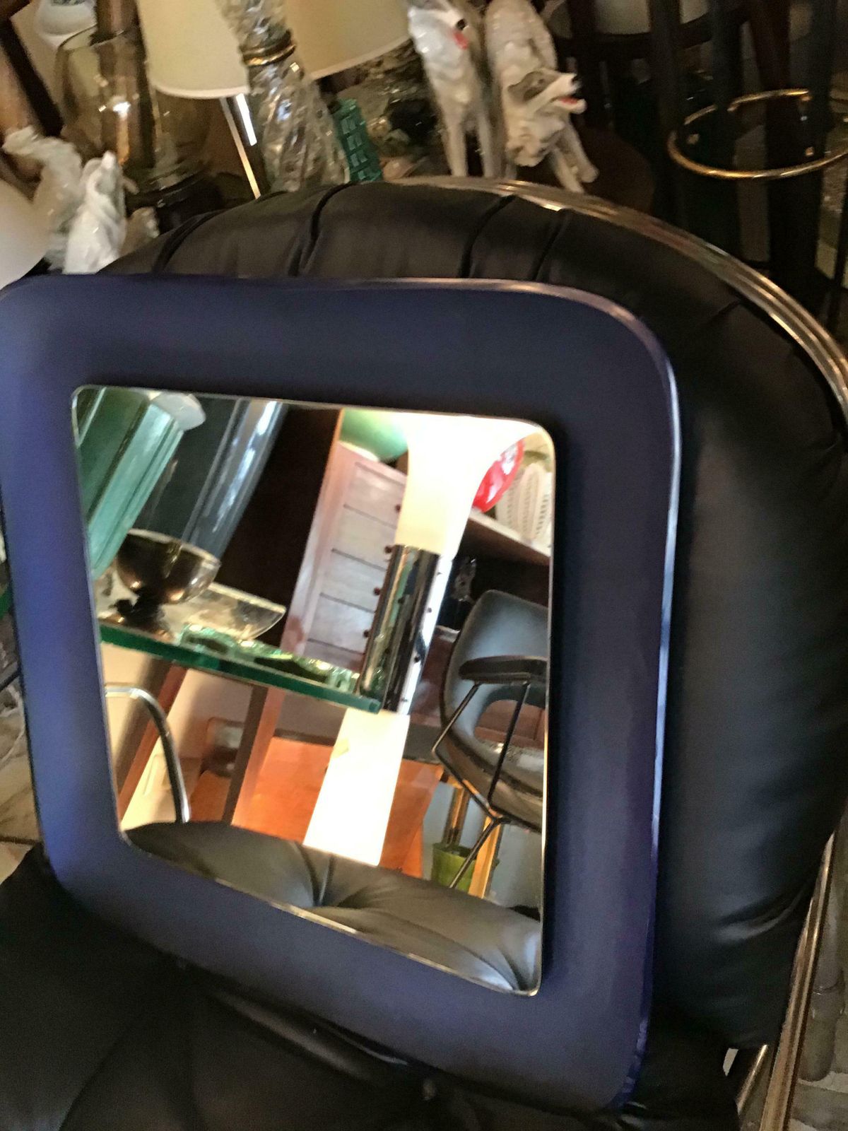 photo for sale Fontana Arte Blu Wall Mirror Glass Iron 1965 Italy
