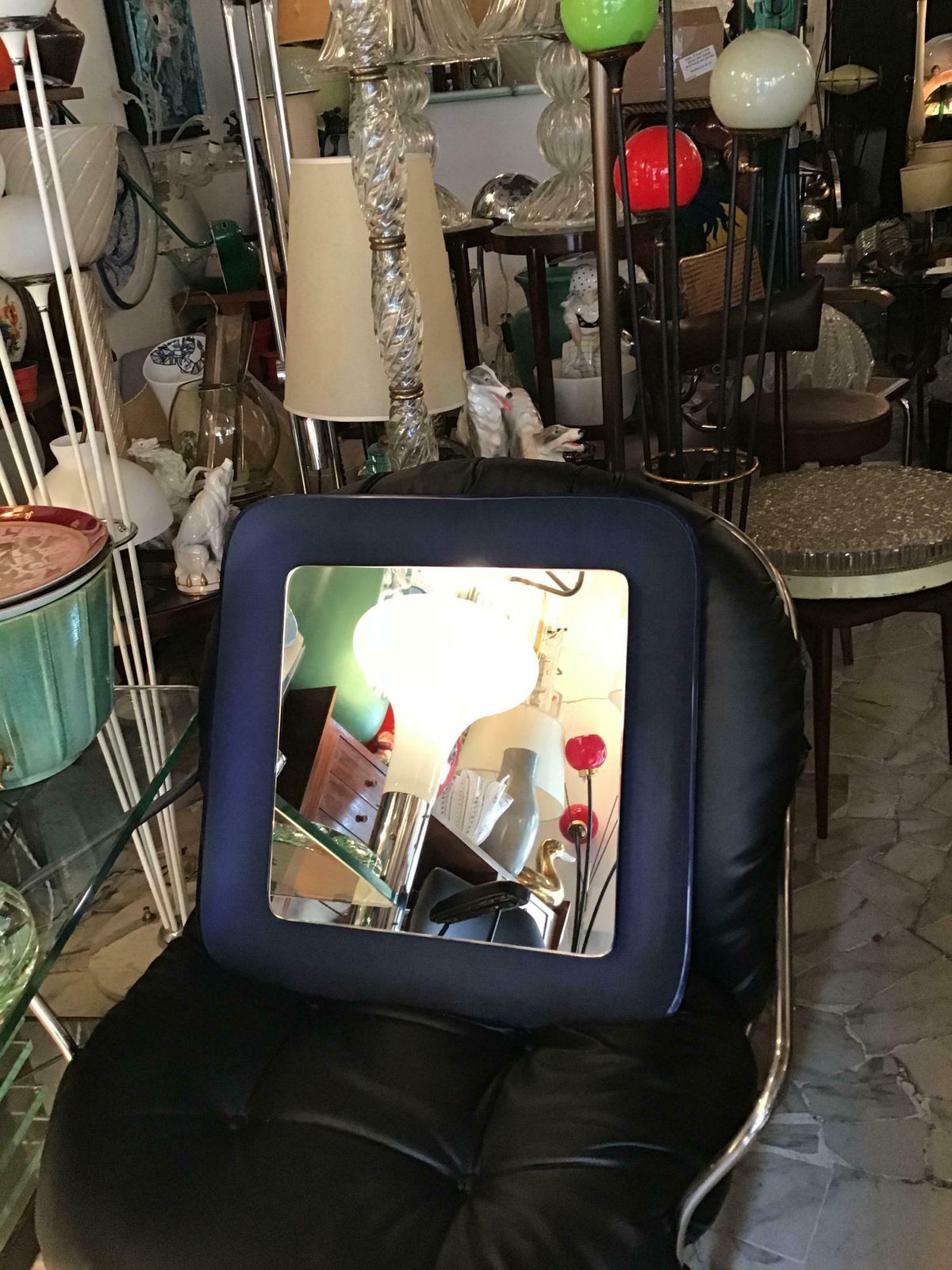 photo buy Fontana Arte Blu Wall Mirror Glass Iron 1965 Italy