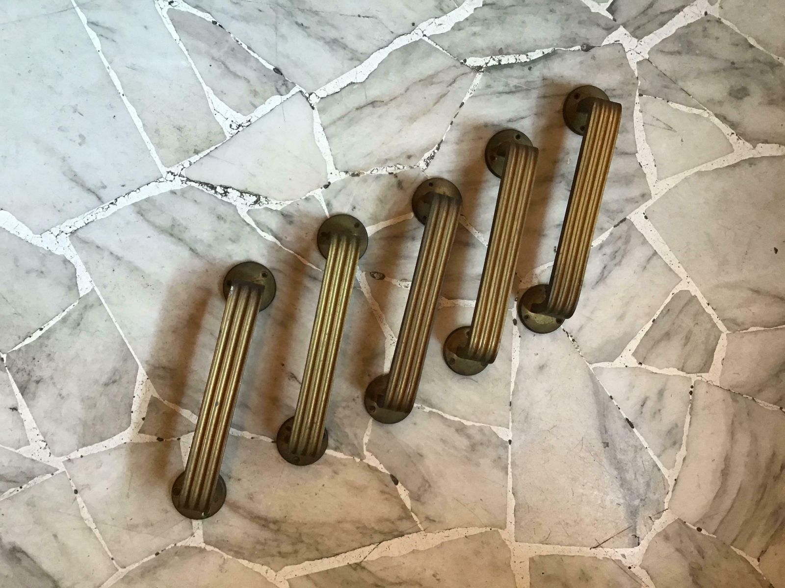 Handles N.5 Brass Italy 1950, 1950s photo vinterior