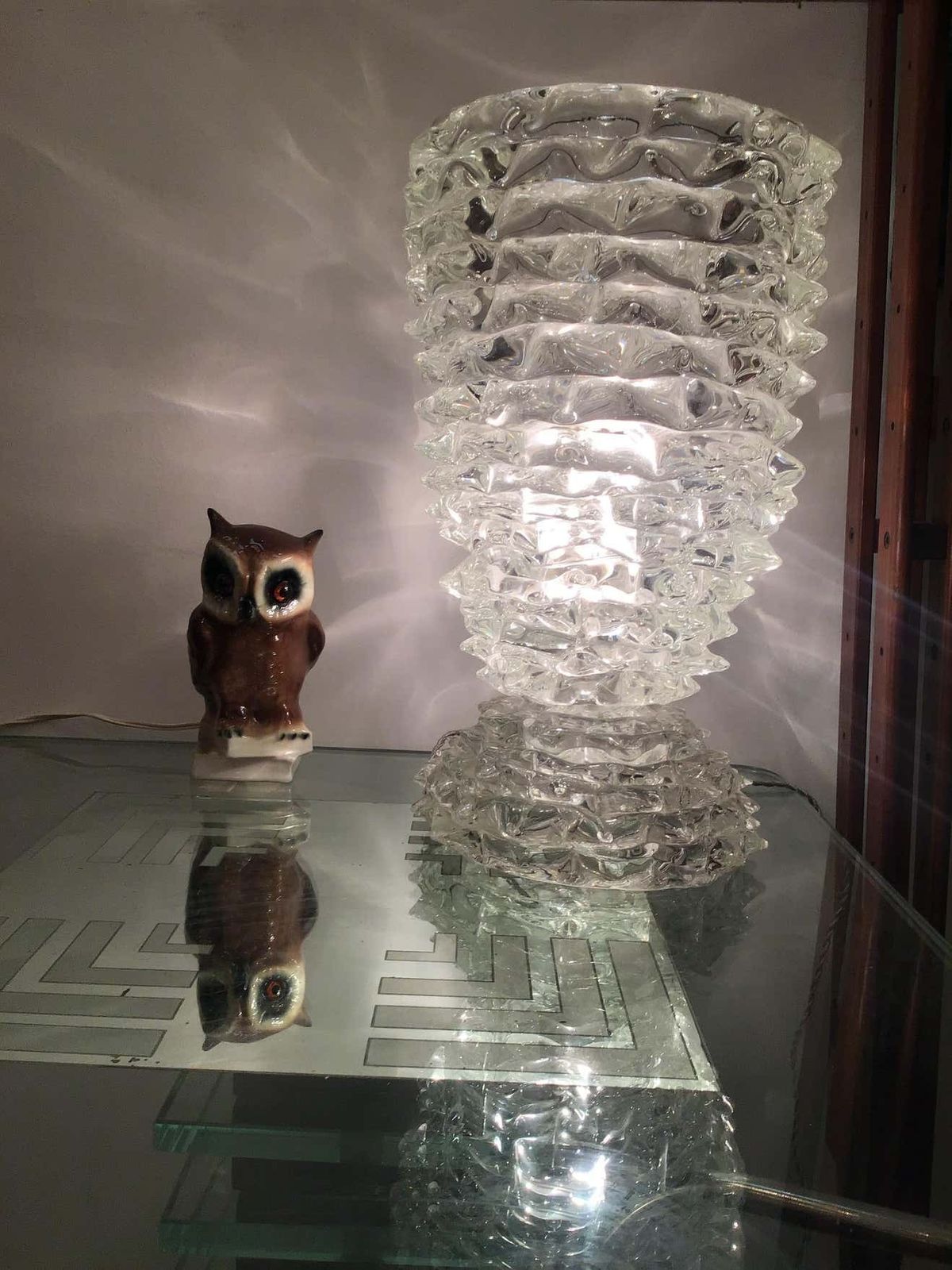 Veilleuse “Capodimonte “ Owl 1950 Italy photo for sale