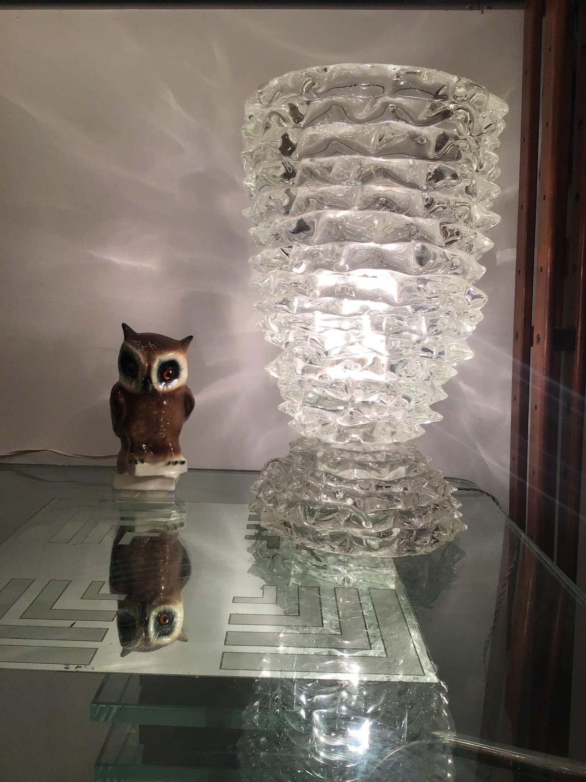 Veilleuse “Capodimonte “ Owl 1950 Italy photo Home Decor