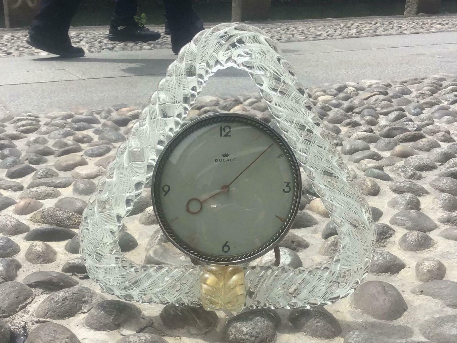 photo buy Seguso “ Zanfirico “ Wake Up” Murano Glass Metal Crome, 1950, Italy
