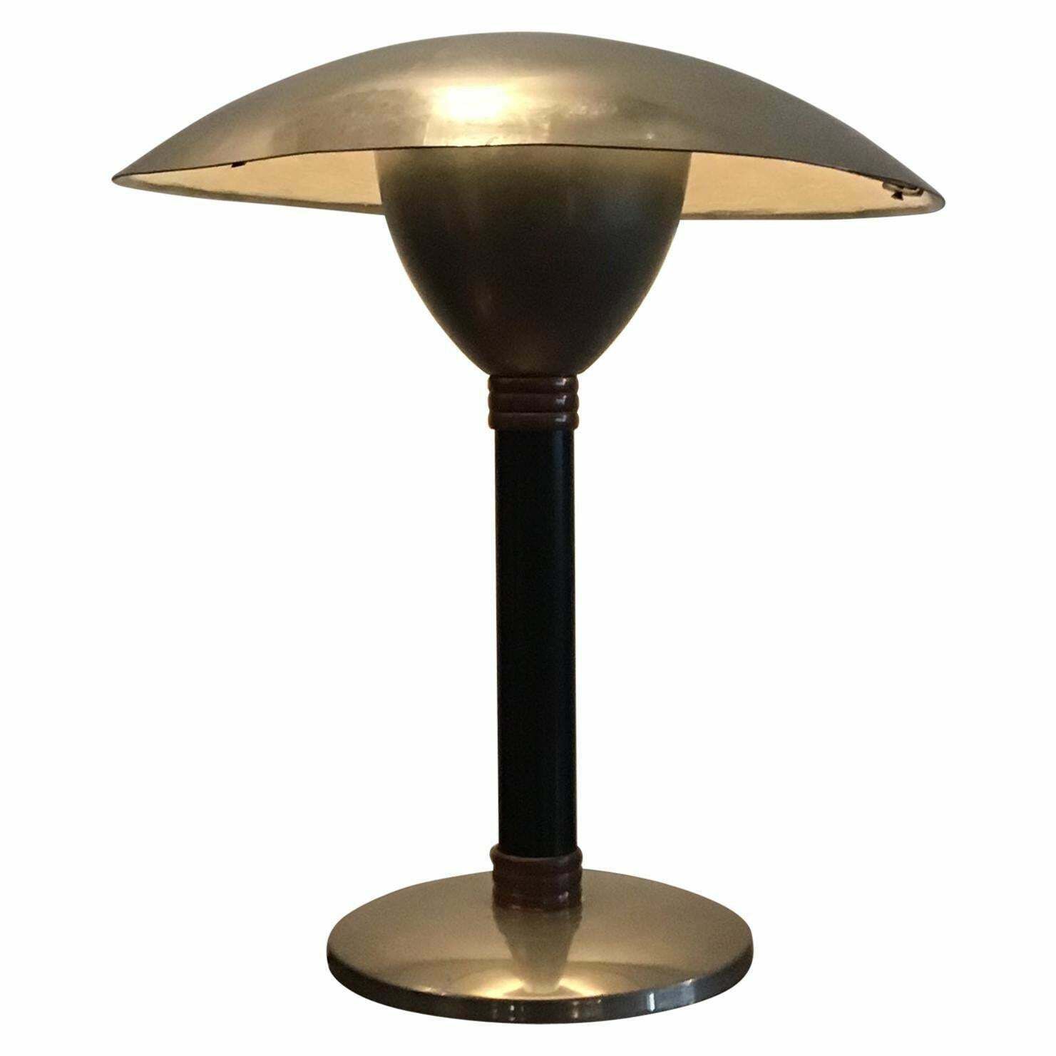Stilnovo Style Table Lamp Chromed Metal And Copper 1960 Italy