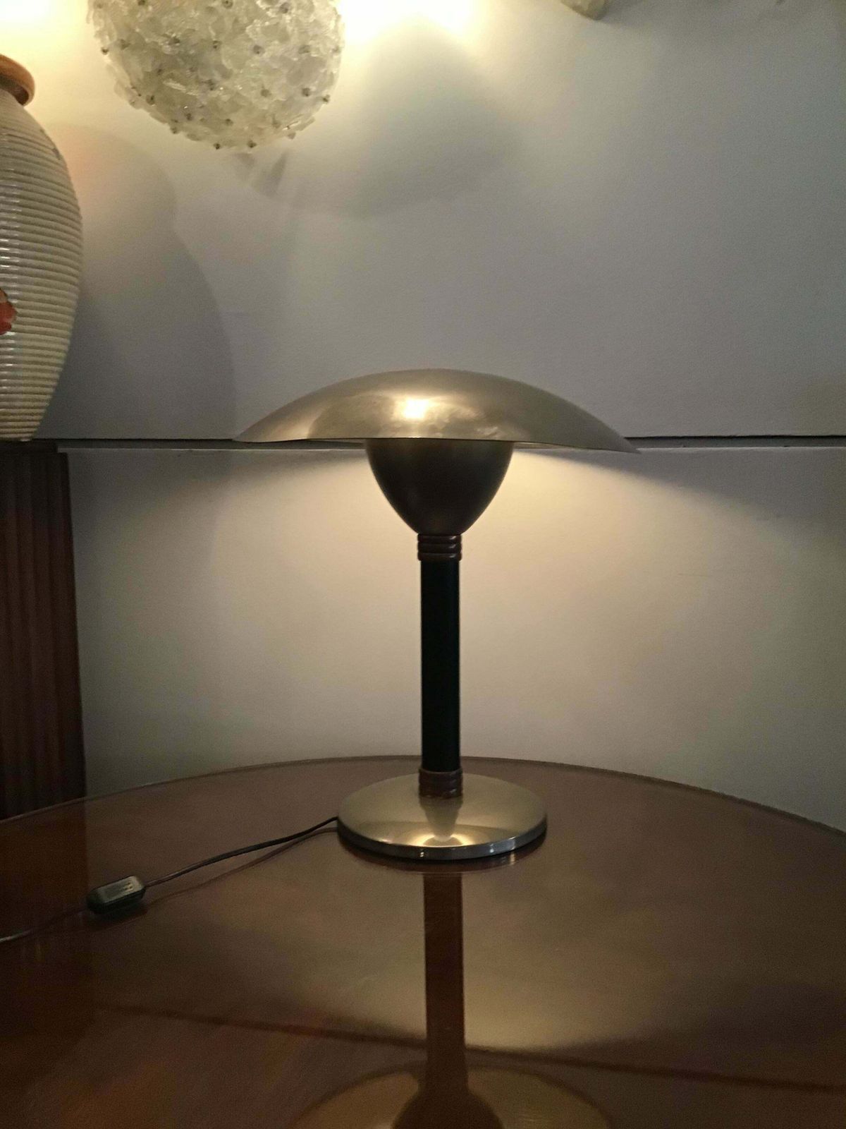 Stilnovo Style Table Lamp Chromed Metal And Copper 1960 Italy photo Lighting