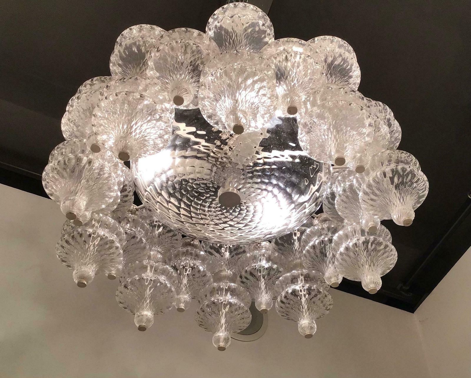 Arredoluce Chandelier Murano Glass Iron 1961 Italy photo for sale