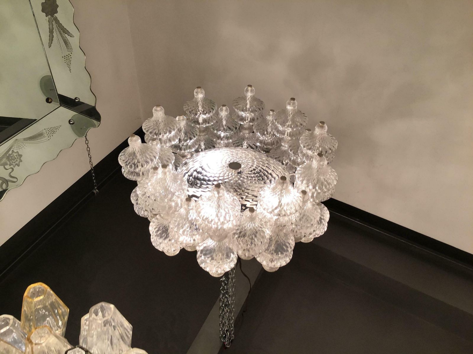 Arredoluce Chandelier Murano Glass Iron 1961 Italy photo vinterior