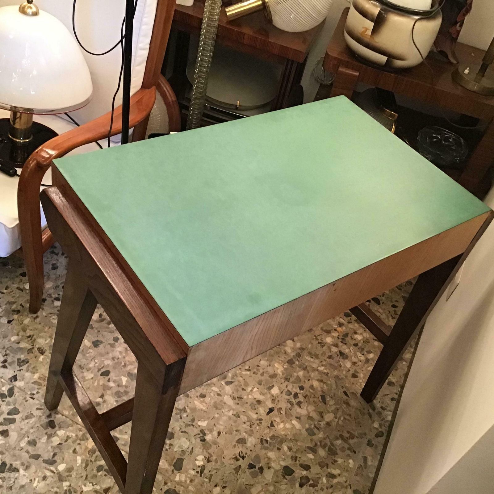 Gio Ponti “Stile” Desk Wood Brass, 1950, Italy photo Furniture