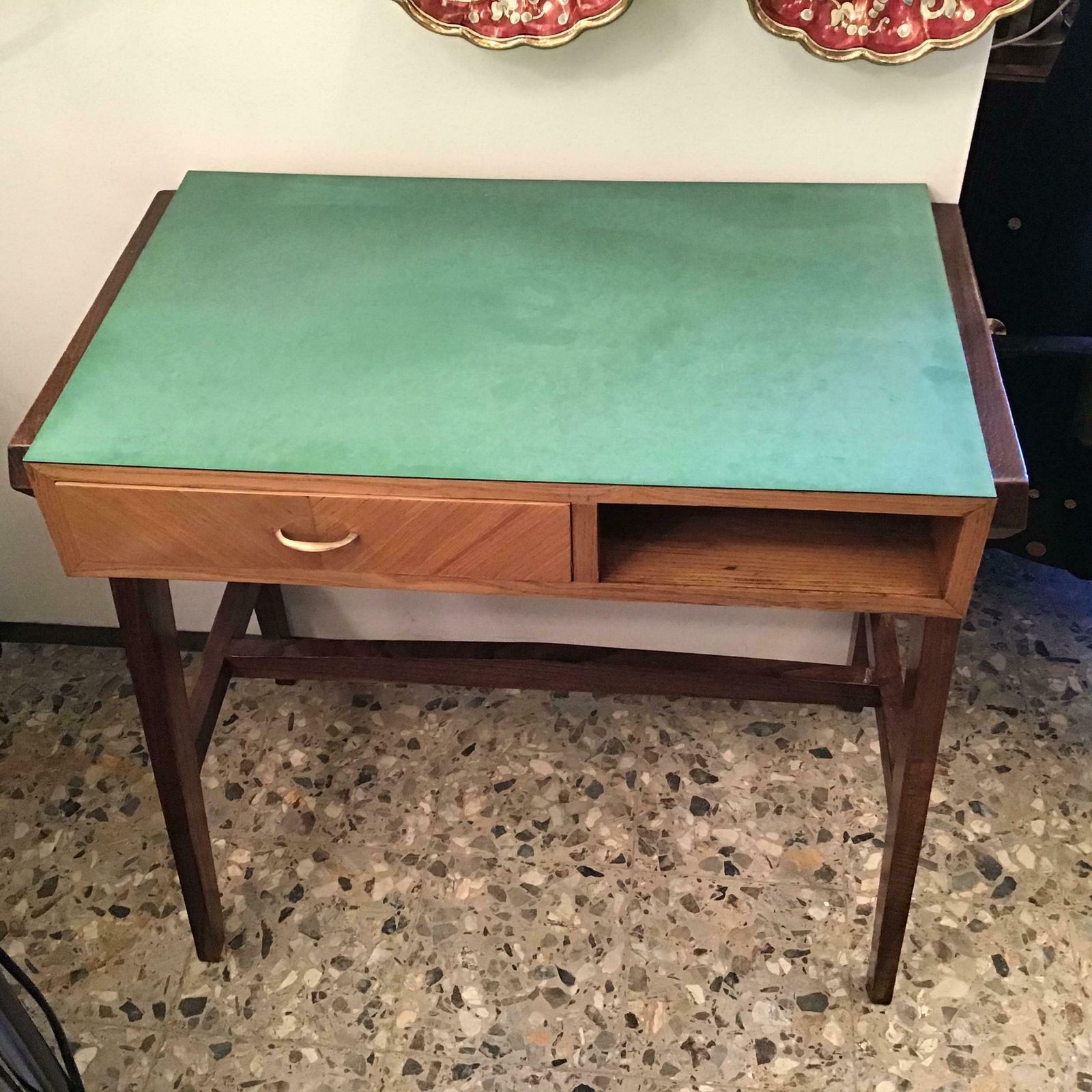 Gio Ponti “Stile” Desk Wood Brass, 1950, Italy photo 4068.0