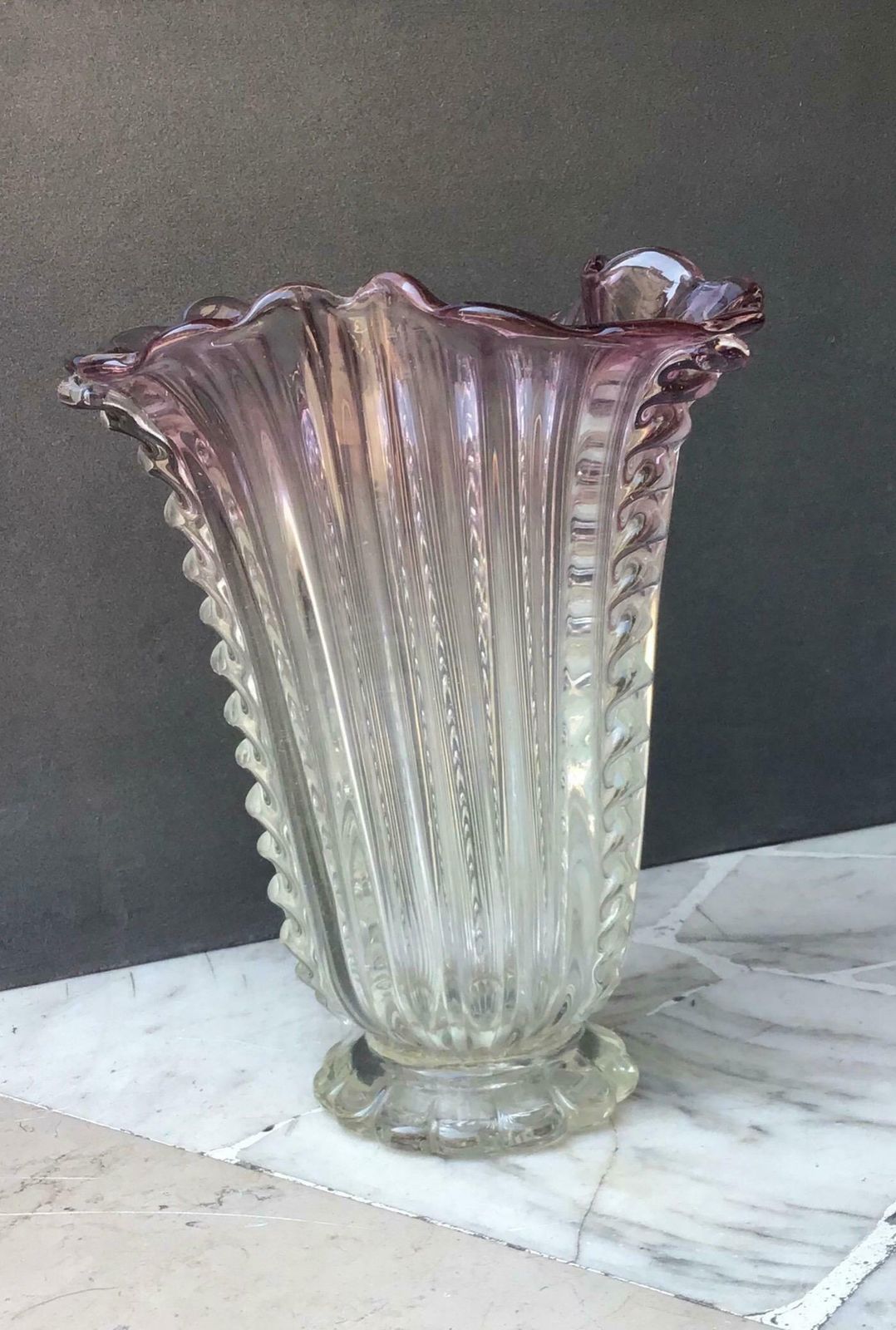 Barovier E Toso Vase Murano Glass 1940 Italy photo furniture