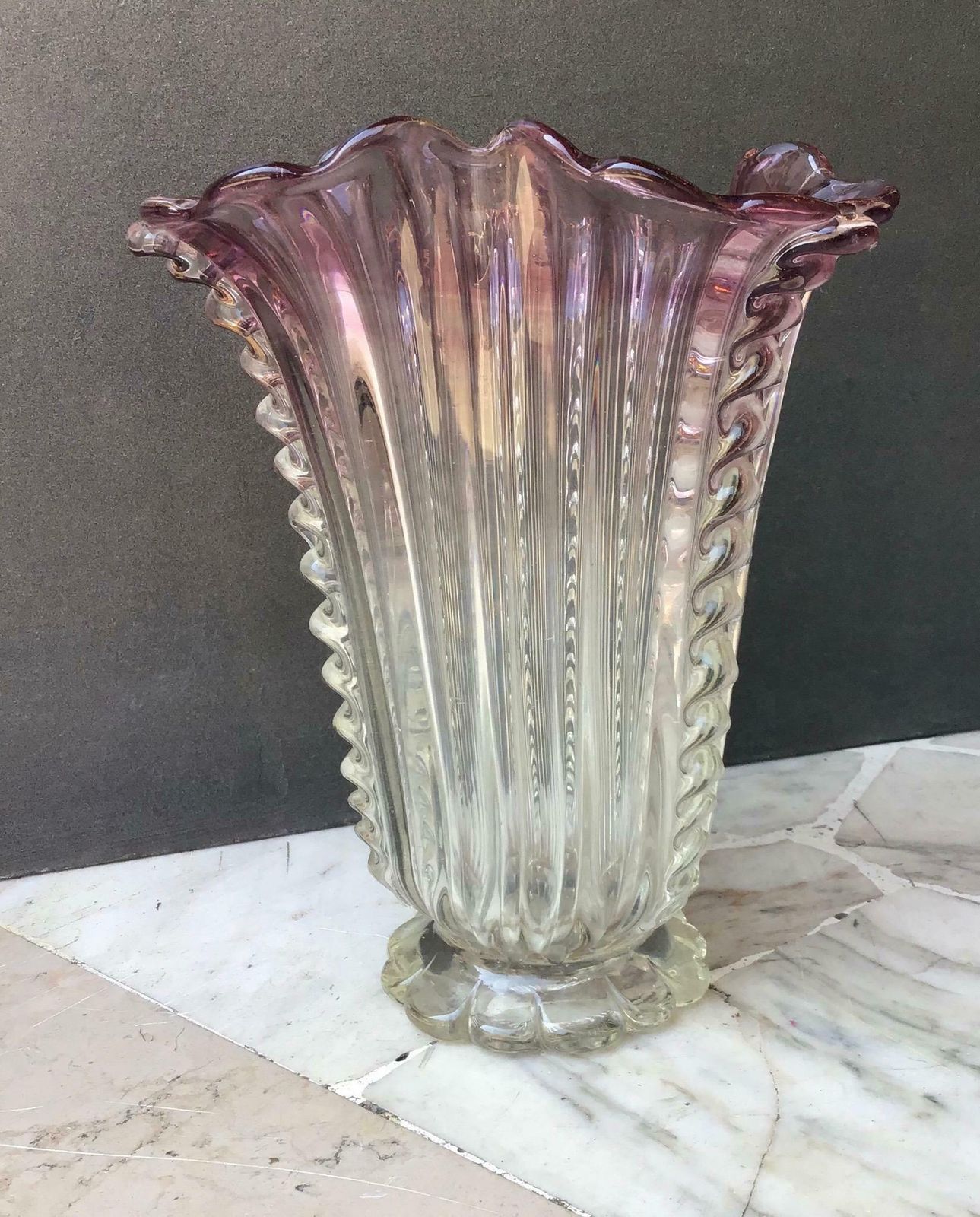 Barovier E Toso Vase Murano Glass 1940 Italy photo vinterior