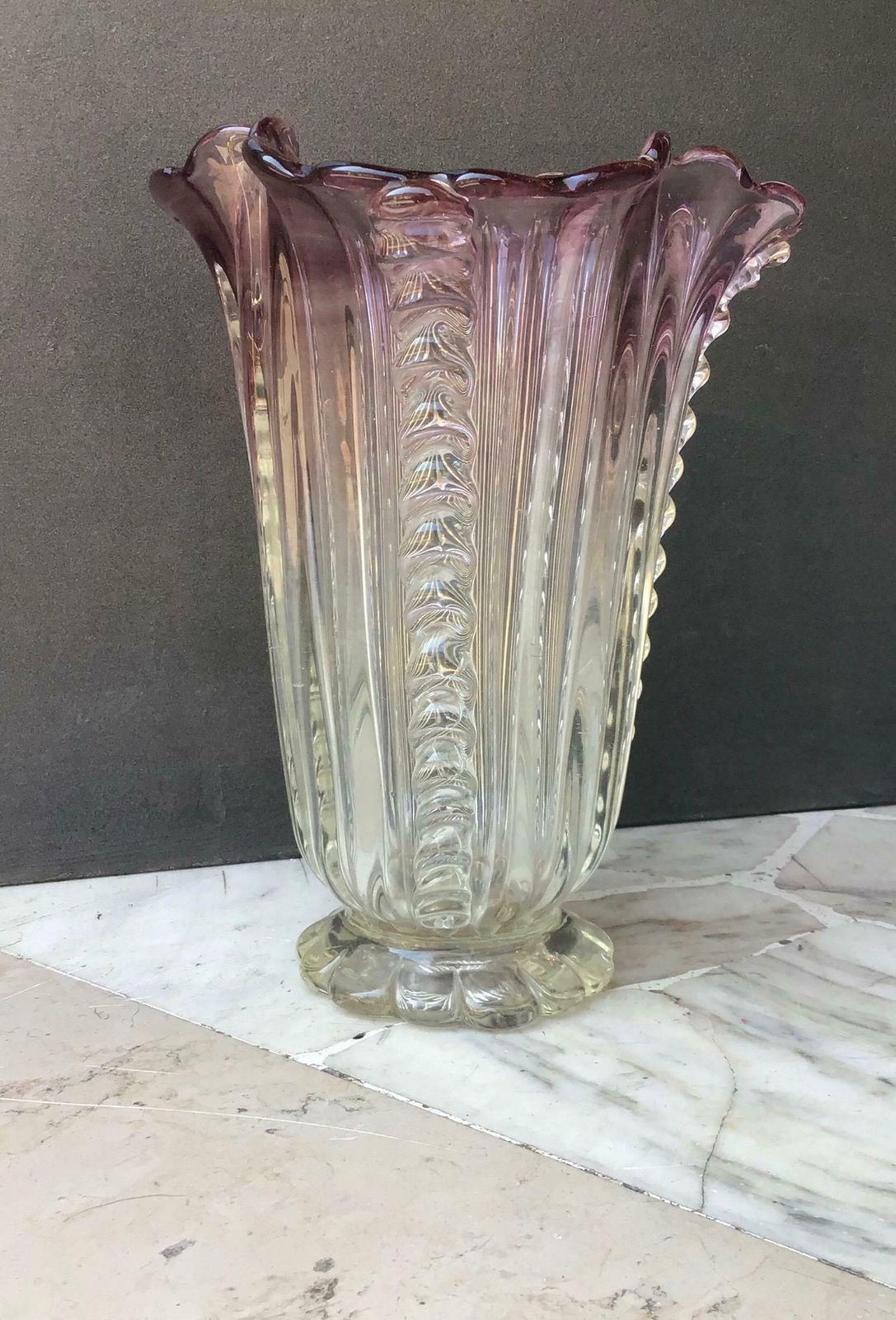 Barovier E Toso Vase Murano Glass 1940 Italy photo buy