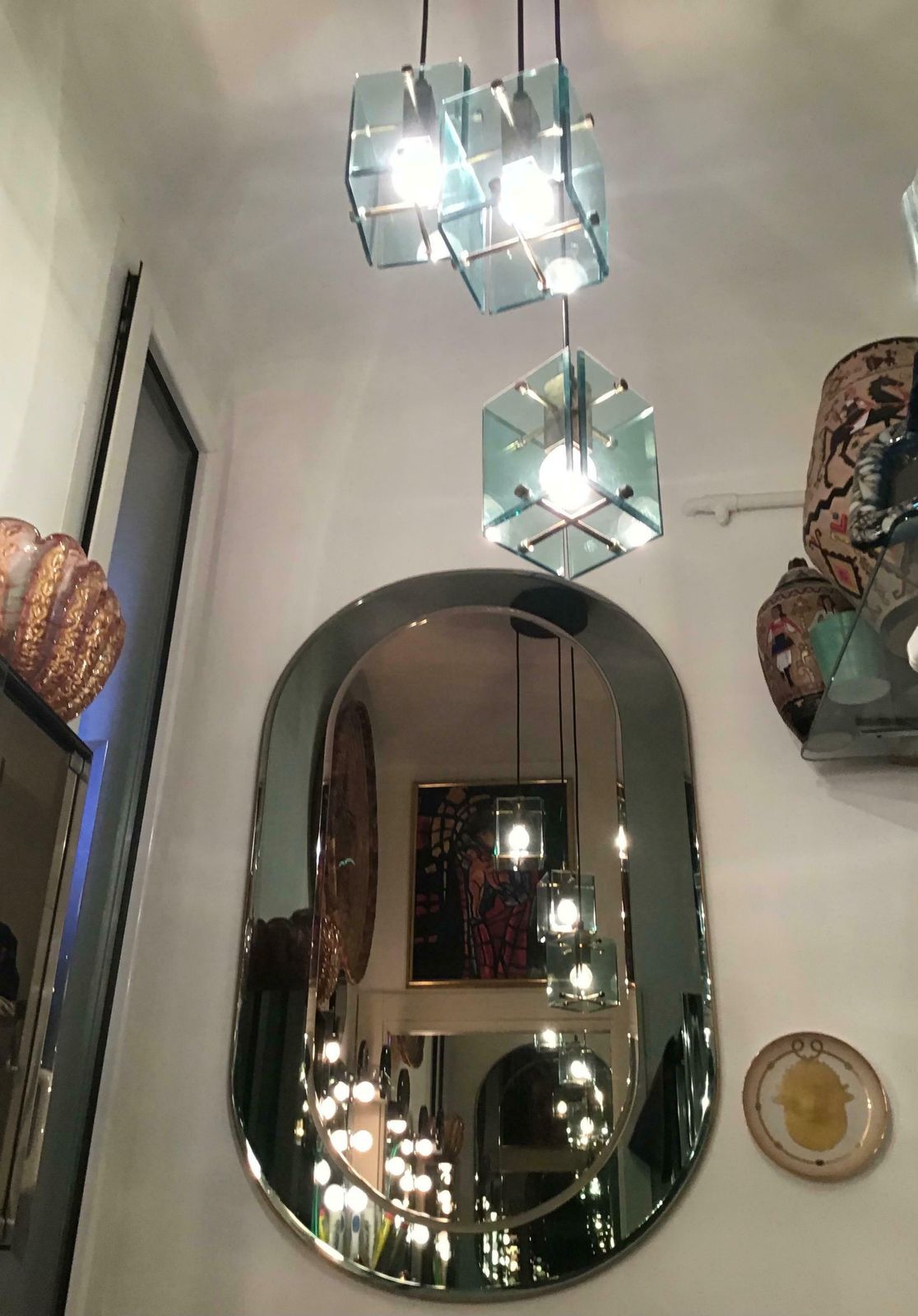 photo vintage Cristal Arte Mirror Glass Wood, 1955, Italy