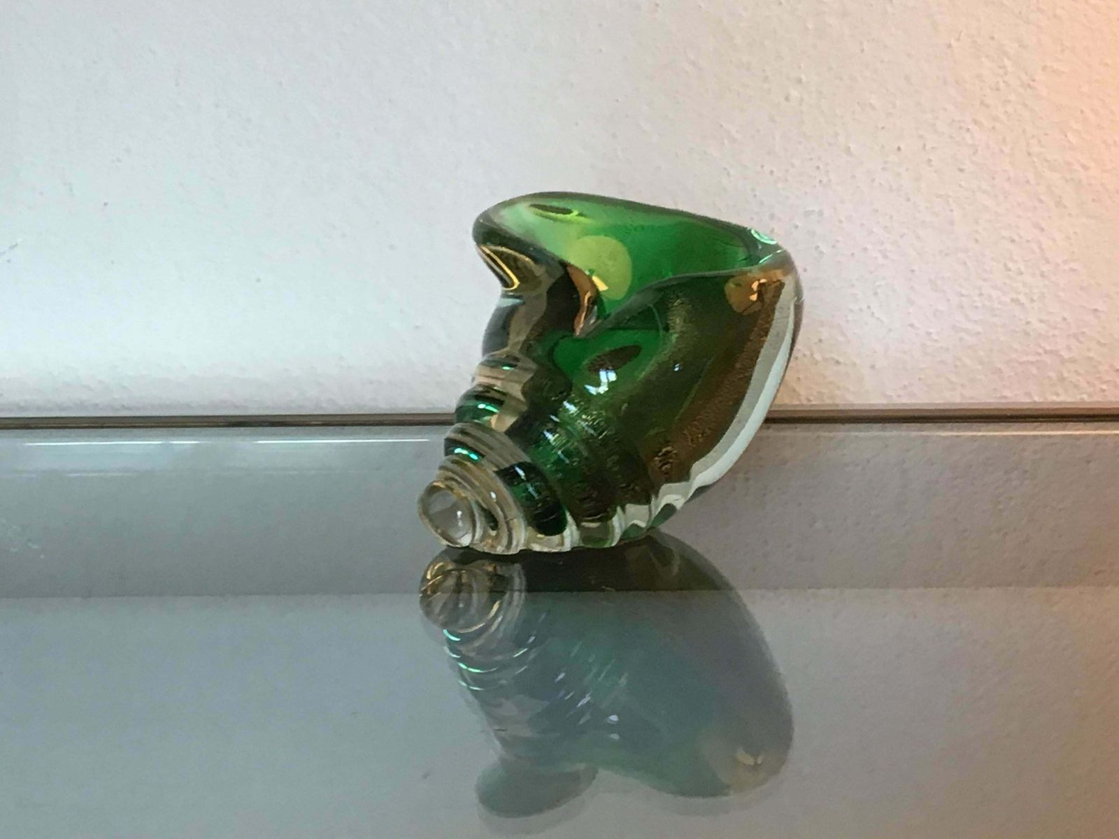 Seguso Seashell Murano Glass Gold Leaf Inclusions, 1950, Italy photo vinterior