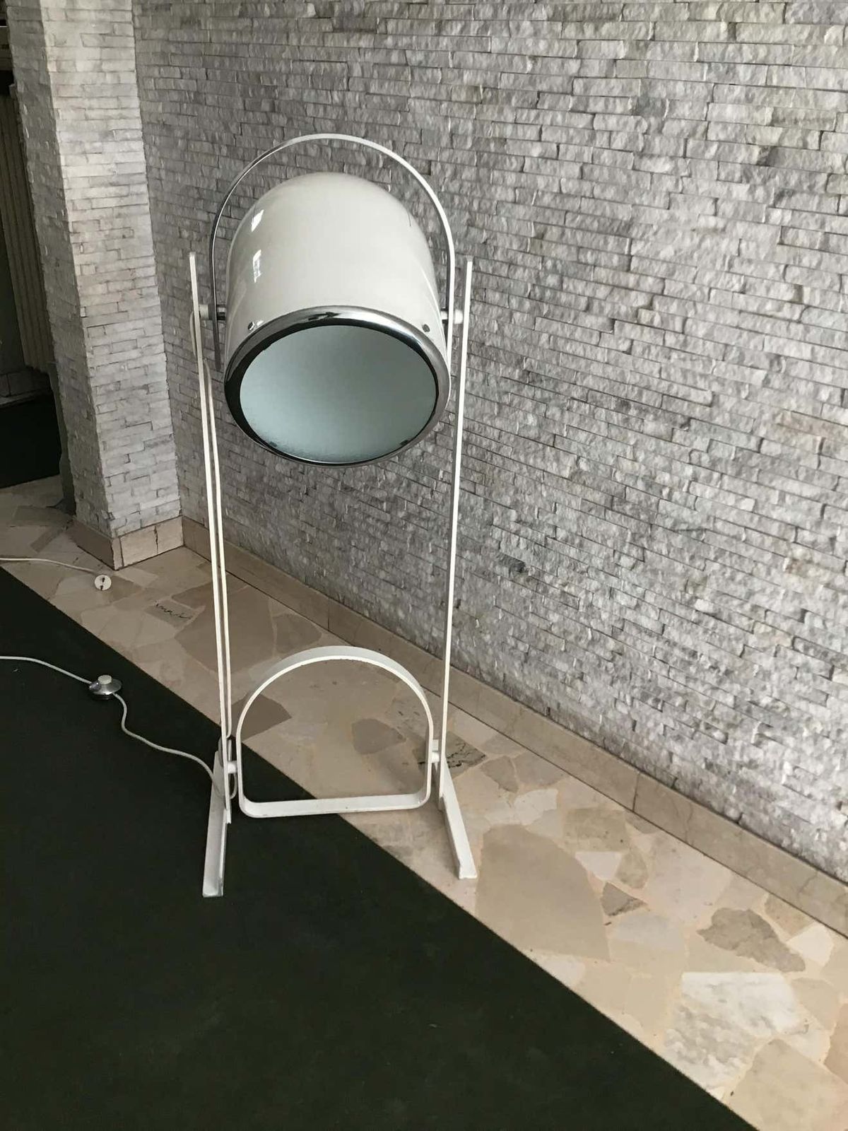 Reggiani Adjustable Lamp Glass Iron Metal Crome, 1970, Italy photo for sale