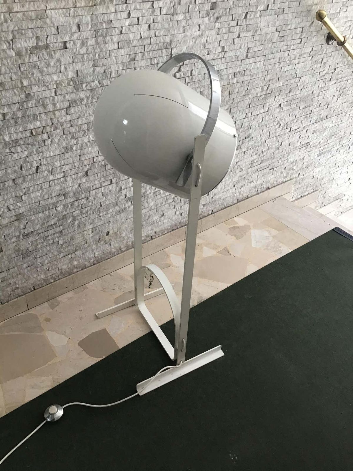 Reggiani Adjustable Lamp Glass Iron Metal Crome, 1970, Italy photo buy