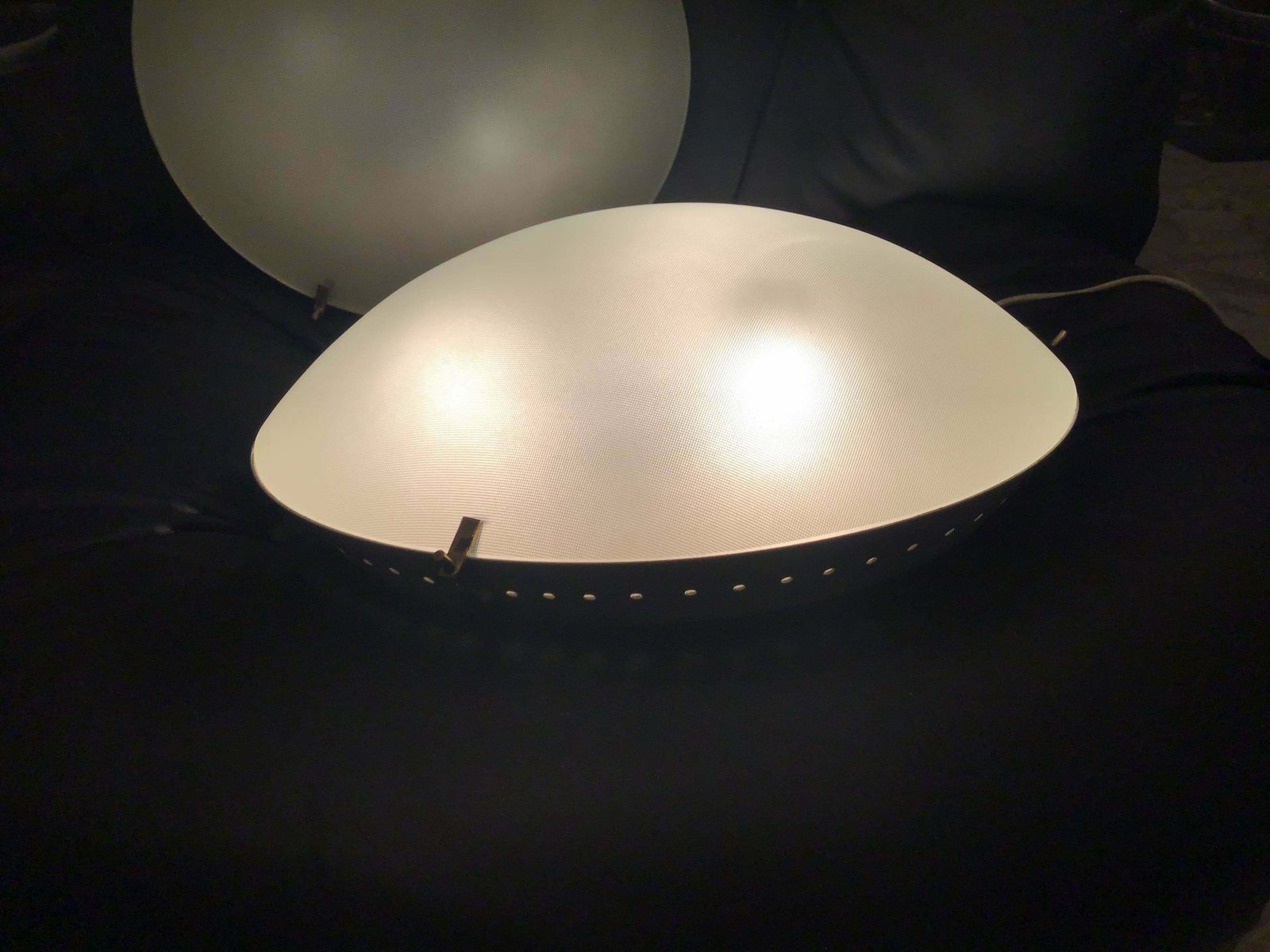 photo vinterior Stilnovo Ceilling Light / Sconces Brass Glass Metal, 1950, Italy