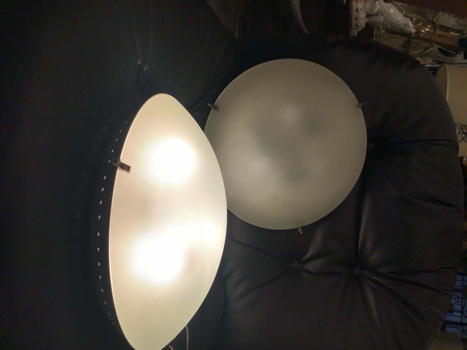 photo buy Stilnovo Ceilling Light / Sconces Brass Glass Metal, 1950, Italy
