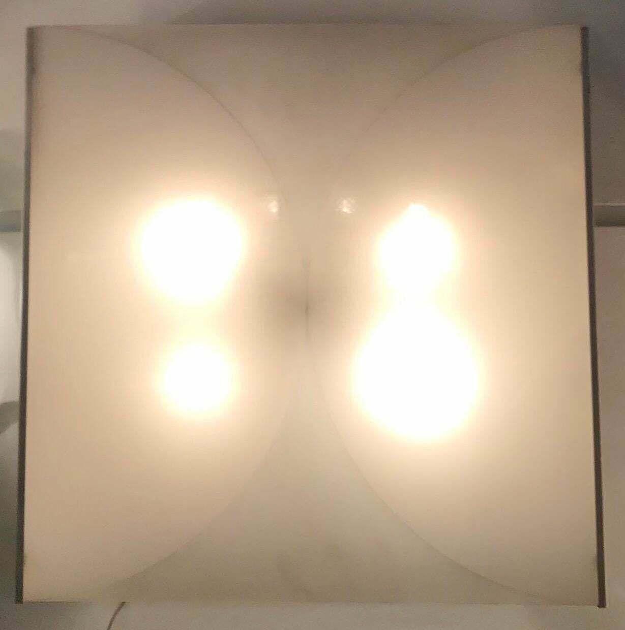 Fontana Arte Bobo Piccoli Sconces Or Ceiling Light Glass Metal, 1970, Italy photo buy