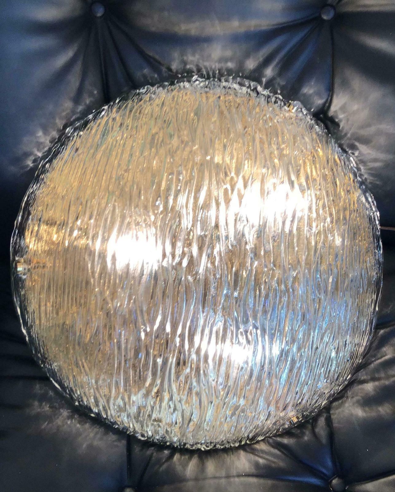 Venini “Toni Zuccheri” Ceilling Light Murano Glass Brass 1955 Italy photo for sale