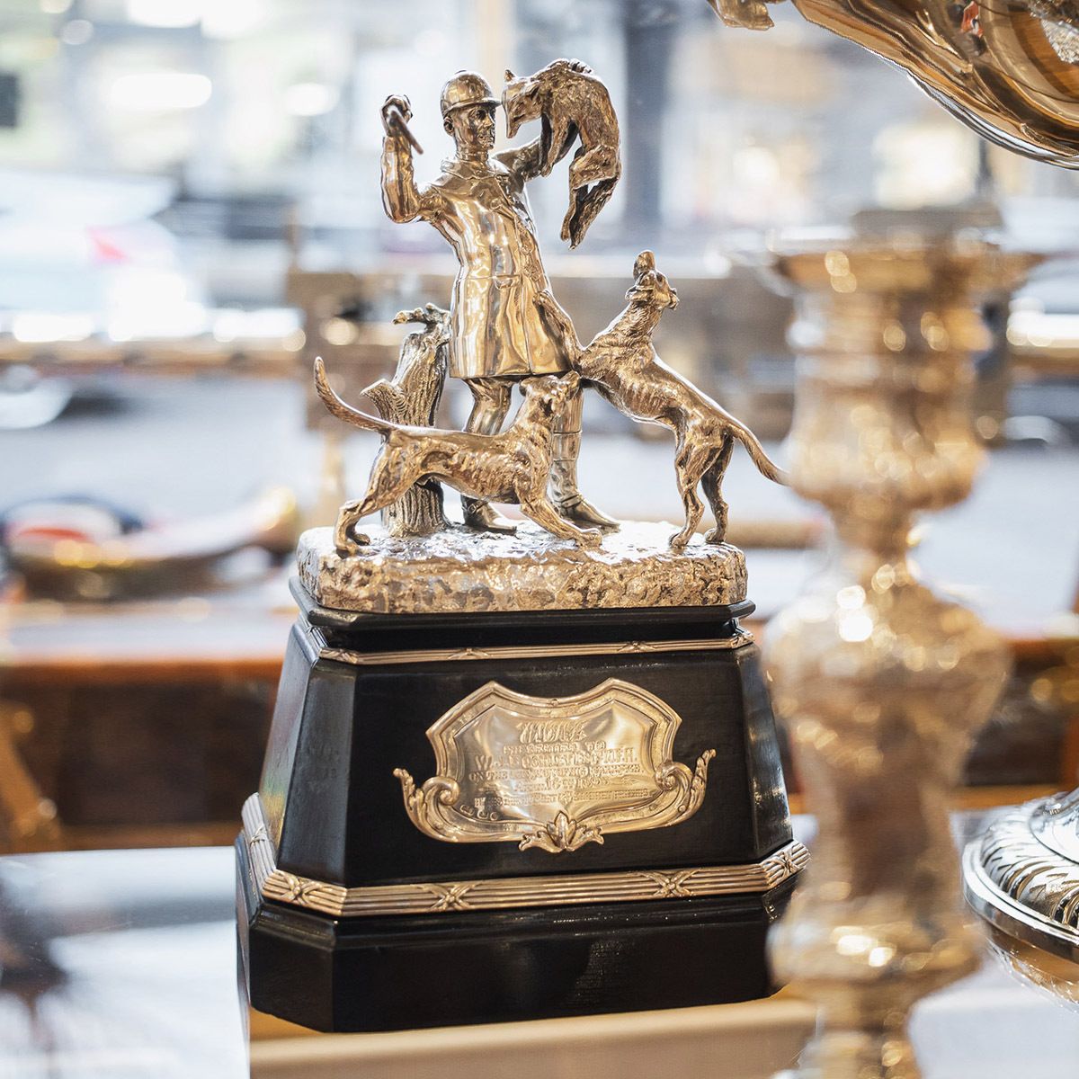 19th Century Victorian Solid Silver Hunting Trophy, Elkington, Circa 1894 photo furniture