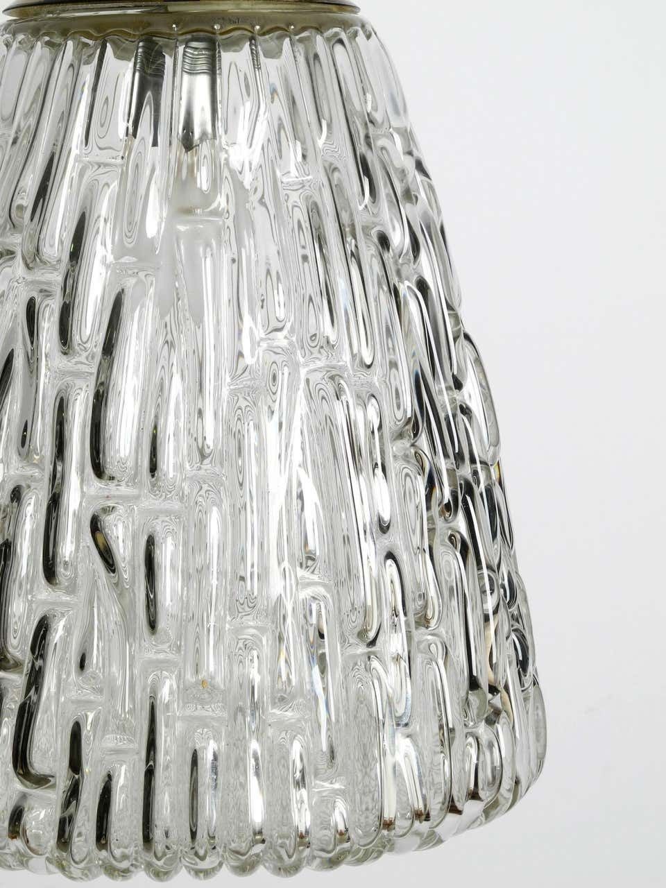Extremely Rare And Heavy Midcentury Glass Pendant Lamp By Rupert Nikoll Vienna photo vintage