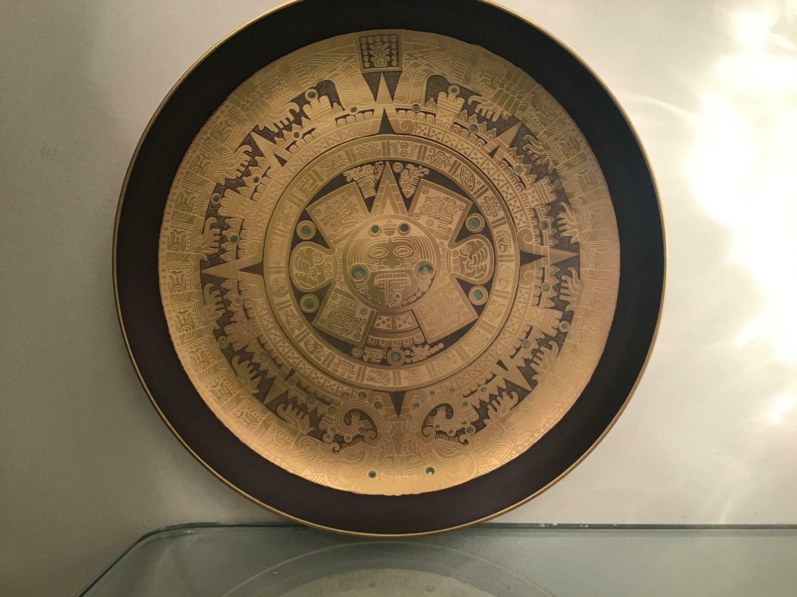 Morbelli Porcelain Pietra Del Sole Wall Plate Worked With Pure Gold 1960 Italy photo for sale
