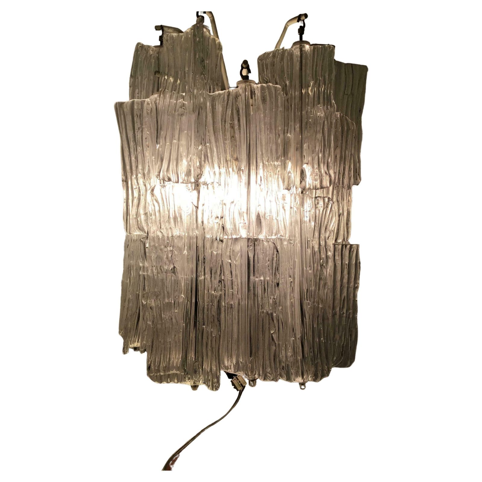 Venini “Toni Zuccheri “ Sconce Murano Glass Metal Crome 1950 Italy